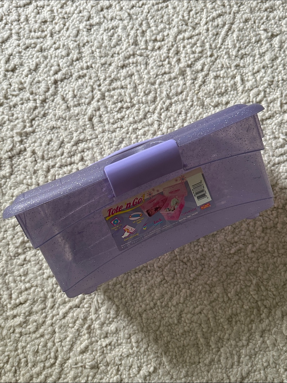 Homz Sparkle Lavender Tote n' Go  Storage Box